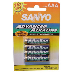 Lot de 4 Piles alcalines AAA 1,5V - SANYO