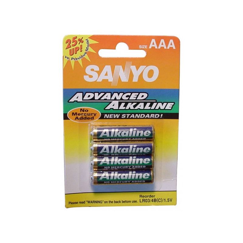 Lot de 4 Piles alcalines AAA 1,5V - SANYO