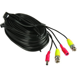 Yale SV-BNC18 - Câble Coaxial BNC | Câble Vidéo 2 en 1 BNC et Alimentation 