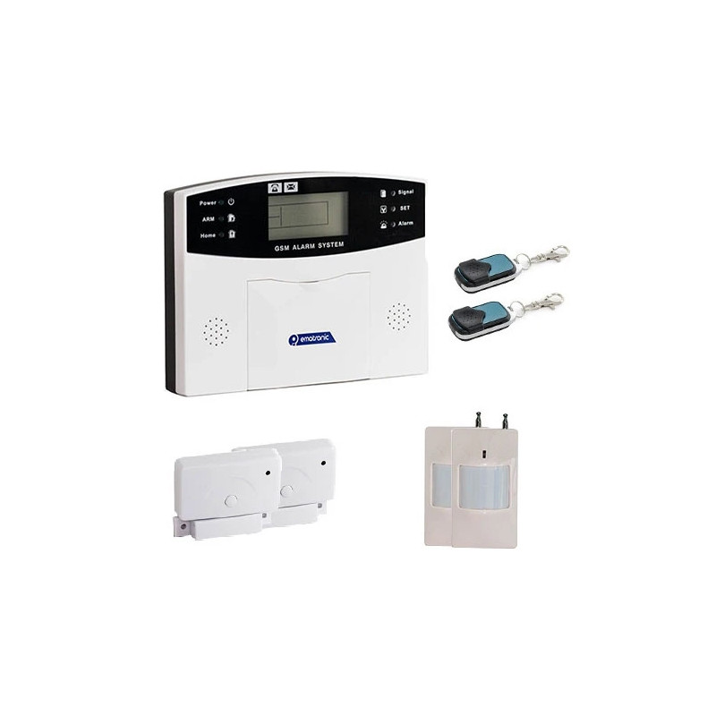 Alarme kit mixte sans-fil et filaire avec transmetteur RTC - EMATRONIC AL01 - Pour 2 ou 3 pièces